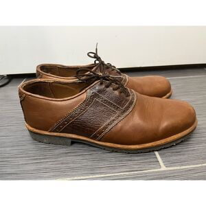 T.B. Phelps David Oxford Saddle Shoes Brown Two Tone Leather Size 8.5 M